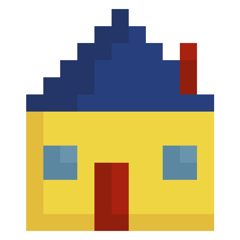 small yellow house